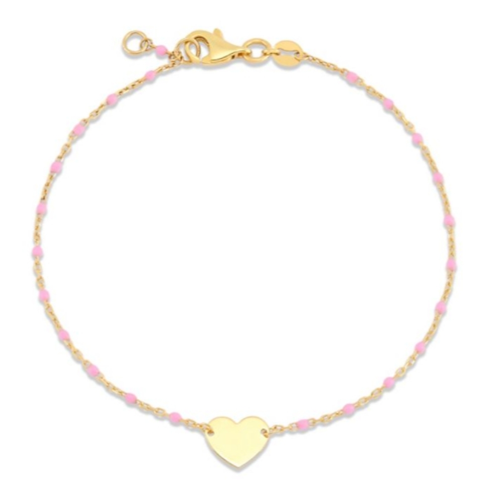 Saks Fifth Avenue 14K Goldplated Sterling Silver Heart Bracelet + Dust Bag Nwt❤️